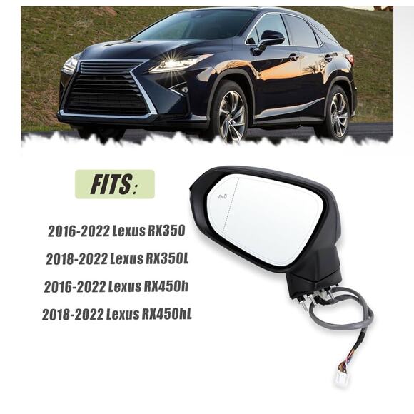 2016-2022 Lexus 87940-0E251-C0 Left sideview Mirror L-15 pins - Picture 4 of 4